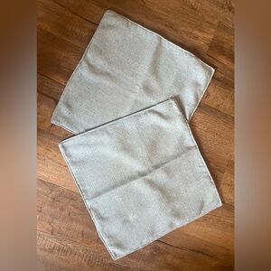 Neutral Linen-Texture Accent Pillow Covers- Light Teal. Set of 2. 20x20.